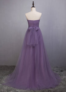 A-Line/Princess Tulle Sleeveless Bow(s) Bridesmaids Dresses