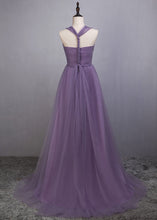 A-Line/Princess Tulle Sleeveless Bow(s) Bridesmaids Dresses