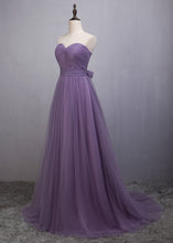 A-Line/Princess Tulle Sleeveless Bow(s) Bridesmaids Dresses