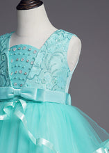 Regular Straps Tulle Bow(s) Flower Girl Dresses with Beading