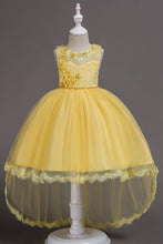 Asymmetrica Sleeveless Flower Girl Dresses Appliques Lace