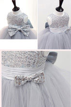 Scoop Neck Lace Sleeveless Bow(s)  Sequined Flower Girl Dresses
