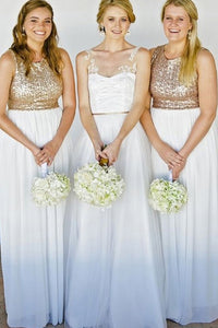 A-Line/Princess Sequined Sleeveless Floor-Length Bridesmaids Dresses