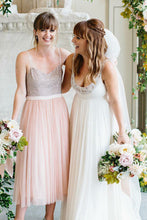Tulle Short Spaghetti Straps Bridesmaids Dresses