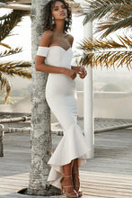 Trumpet/Mermaid Satin  Off-the-Shoulder Asymmetrical Bridesmaids Dresses