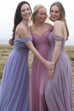 Tulle Off-the-Shoulder Floor-Length 2019 New Bridesmaids Dresses
