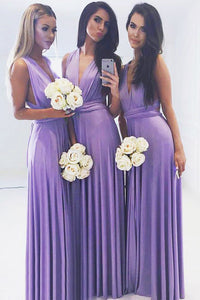 A-Line/Princess  Chiffon Floor-Length  Sleeveless Bridesmaid Dresses