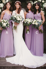 A-Line/Princess Sleeveless  Chiffon Floor-Length Bridesmaids Dresses