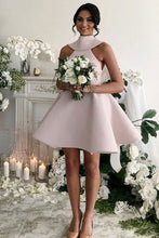 Short Satin Open Back Bridesmaids Dresses with Bow(s)