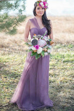 A-Line/Princess Tulle  Sleeveless  One-Shoulder Bridesmaids Dresses
