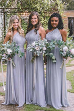 Chiffon One-Shoulder Long Bridesmaids Dresses
