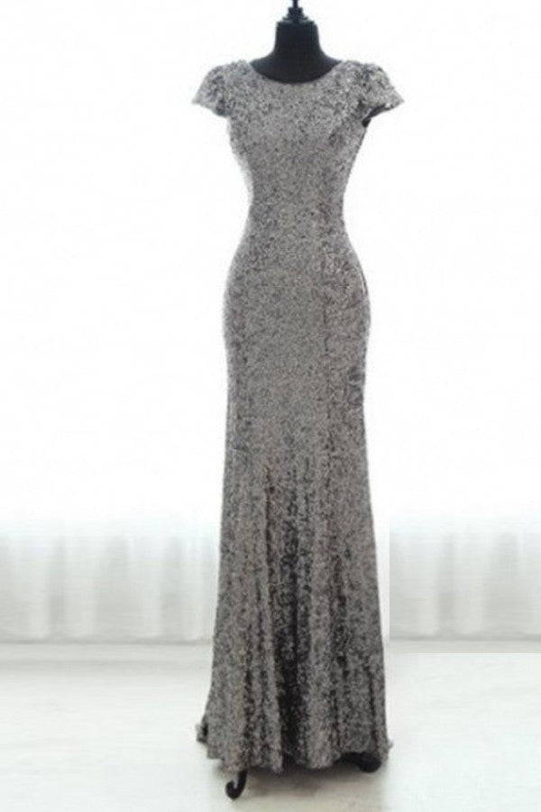 Sequin Mermaid Bridesmaid Dress with Low Back