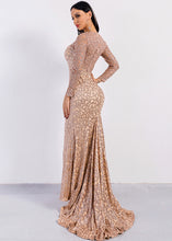 Elegant Long Sleeves Sequined Prom Dresses