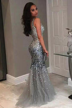 Trumpet/Mermaid Sleeveless Floor-Length Sequined Prom Dresses