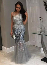 Trumpet/Mermaid Sleeveless Floor-Length Sequined Prom Dresses