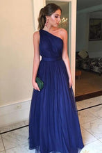 A-Line/Princess One-Shoulder Tulle Prom Dresses