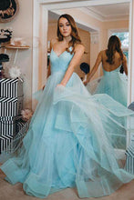 Spaghetti Straps Sleeveless Tulle Prom Dresses