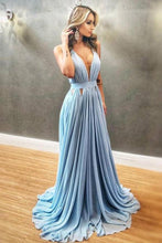 A-Line/Princess Sleeveless Floor-Length Chiffon Prom Dresses