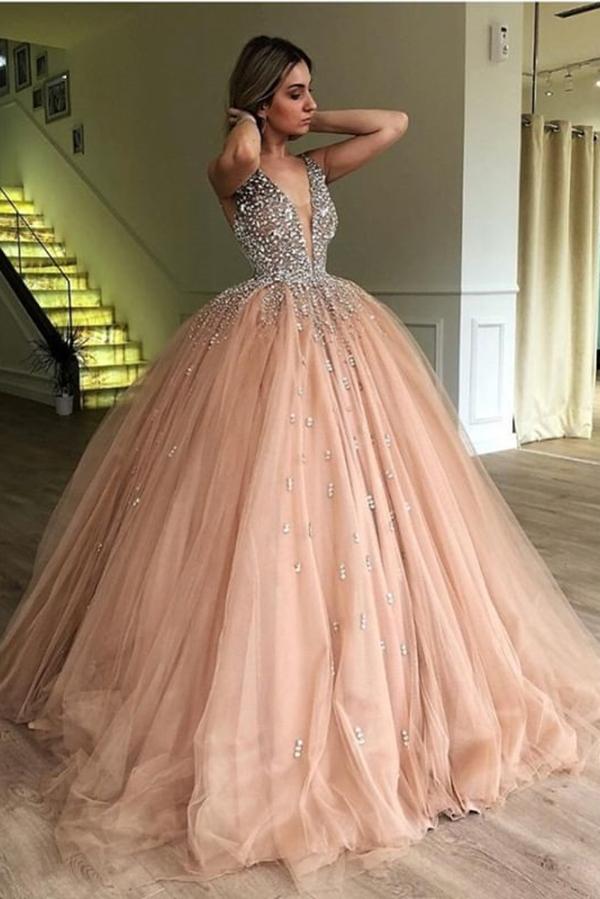 Tulle Beading  Regular Straps Sleeveless Prom Dresses