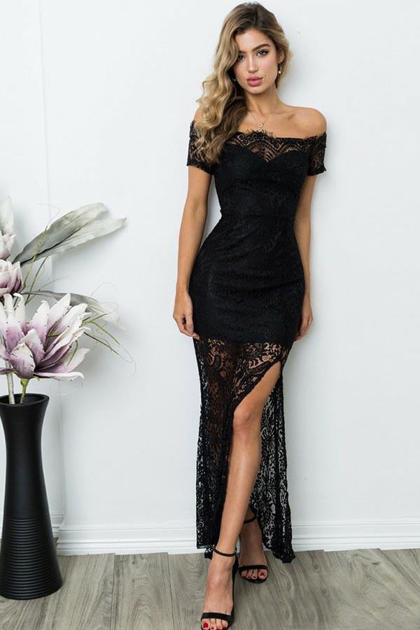 Trumpet/Mermaid Off-the-Shoulder Lace Evening Dresses