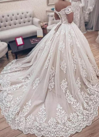New Off-the-Shoulder Lace Bridal Wedding Dresses