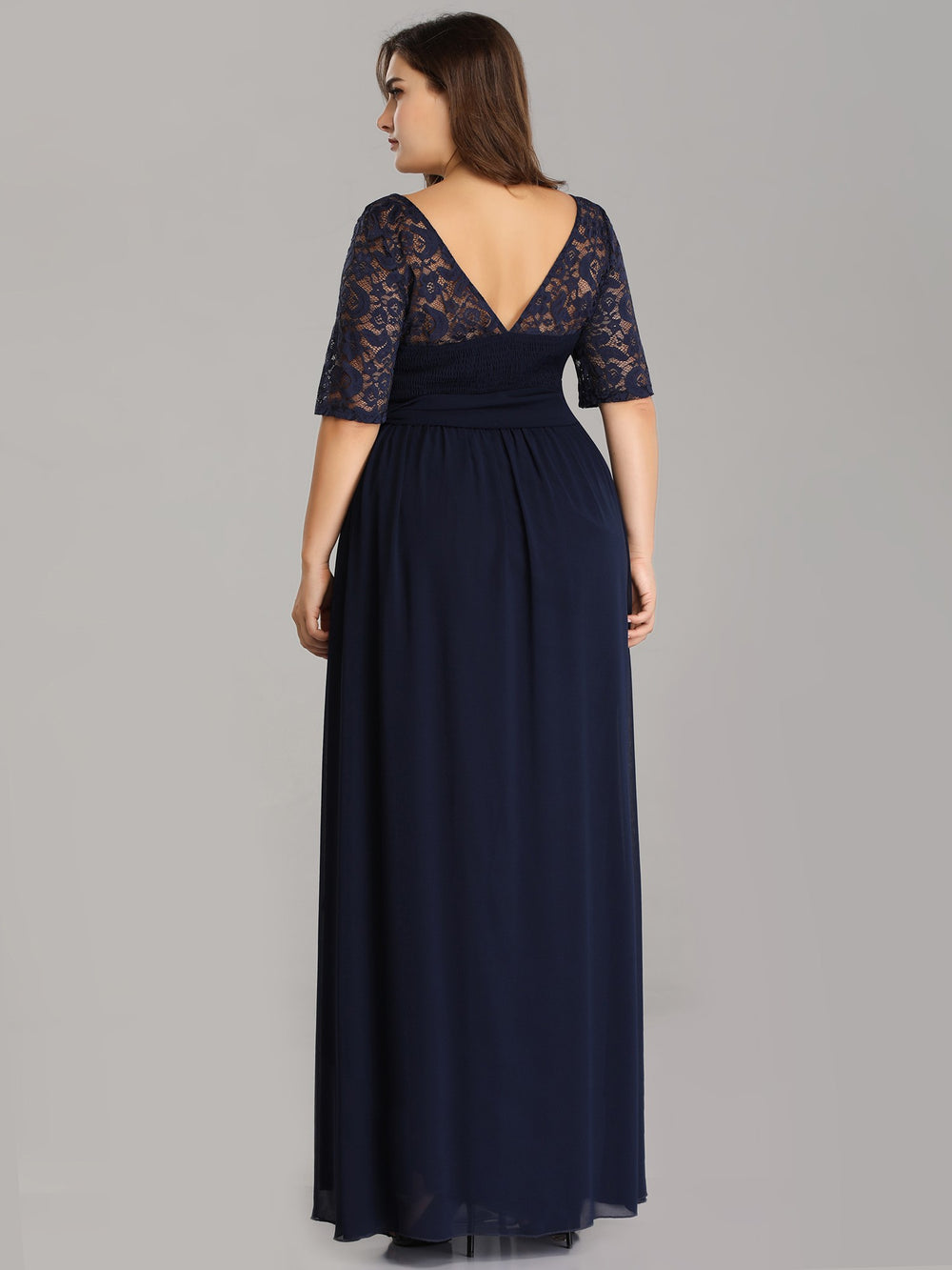 Half-Sleeve Tulle A-Line Mother of the Bride Dress with Bow Waist