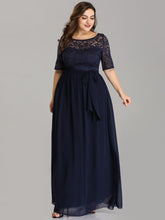 Tulle 1/2 Sleeves Plus Size Mother of the Bride Dresses