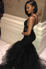 Trumpet/Mermaid Tulle Floor-Length Lace Prom Dresses
