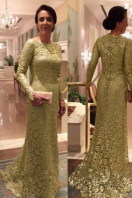 Lace Long Sleeves Sheath/Column Mother of the Bride Dresses