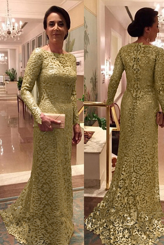 Lace Long Sleeves Sheath/Column Mother of the Bride Dresses