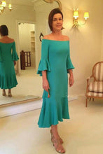 Chiffon Off-the-Shoulder 3/4 Sleeves Mother of the Bride Dresses