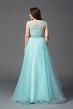 A-Line/Princess  Lace Scoop Neck Plus Size Dresses
