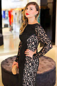 Long Sleeves Lace Off-the-Shoulder Prom Dresses