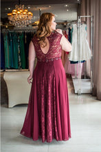 Lace Short Sleeves Chiffon Plus Size Dresses