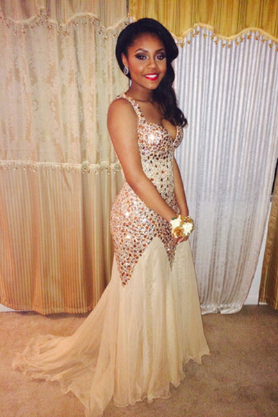 Champagne gold mermaid dress on sale
