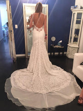 Spaghetti Straps Lace Sweep Train Wedding Dresses