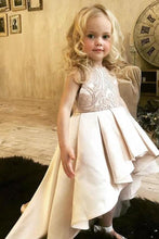 A-Line/Princess Asymmetrical Satin Flower Girl Dresses