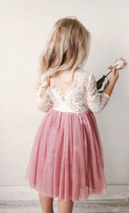 Tulle Long Sleeves Lace Short Flower Girl Dresses