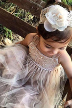 Tulle Beading Sleeveless Flower Girl Dresses