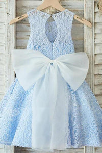 Lace A-Line/Princess Bow(s) Sleeveless Flower Girl Dresses