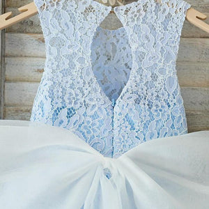 Lace A-Line/Princess Bow(s) Sleeveless Flower Girl Dresses