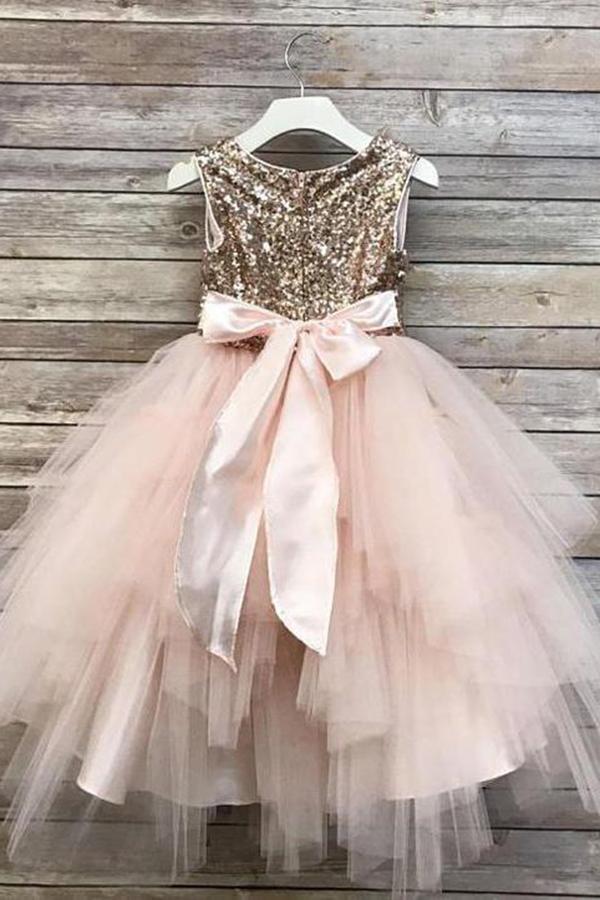 Tulle  A-Line/Princess  Sequined Flower Girl Dresses