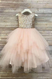 Tulle  A-Line/Princess  Sequined Flower Girl Dresses