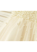 A-Line/Princess V-neck Beading Flower Girl Dresses