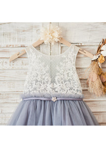 Tulle Short Appliques Lace Flower Girl Dresses