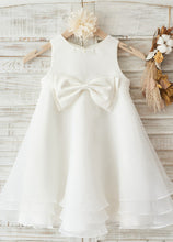 Scoop Neck Tulle Flower Girl Dresses with Bow