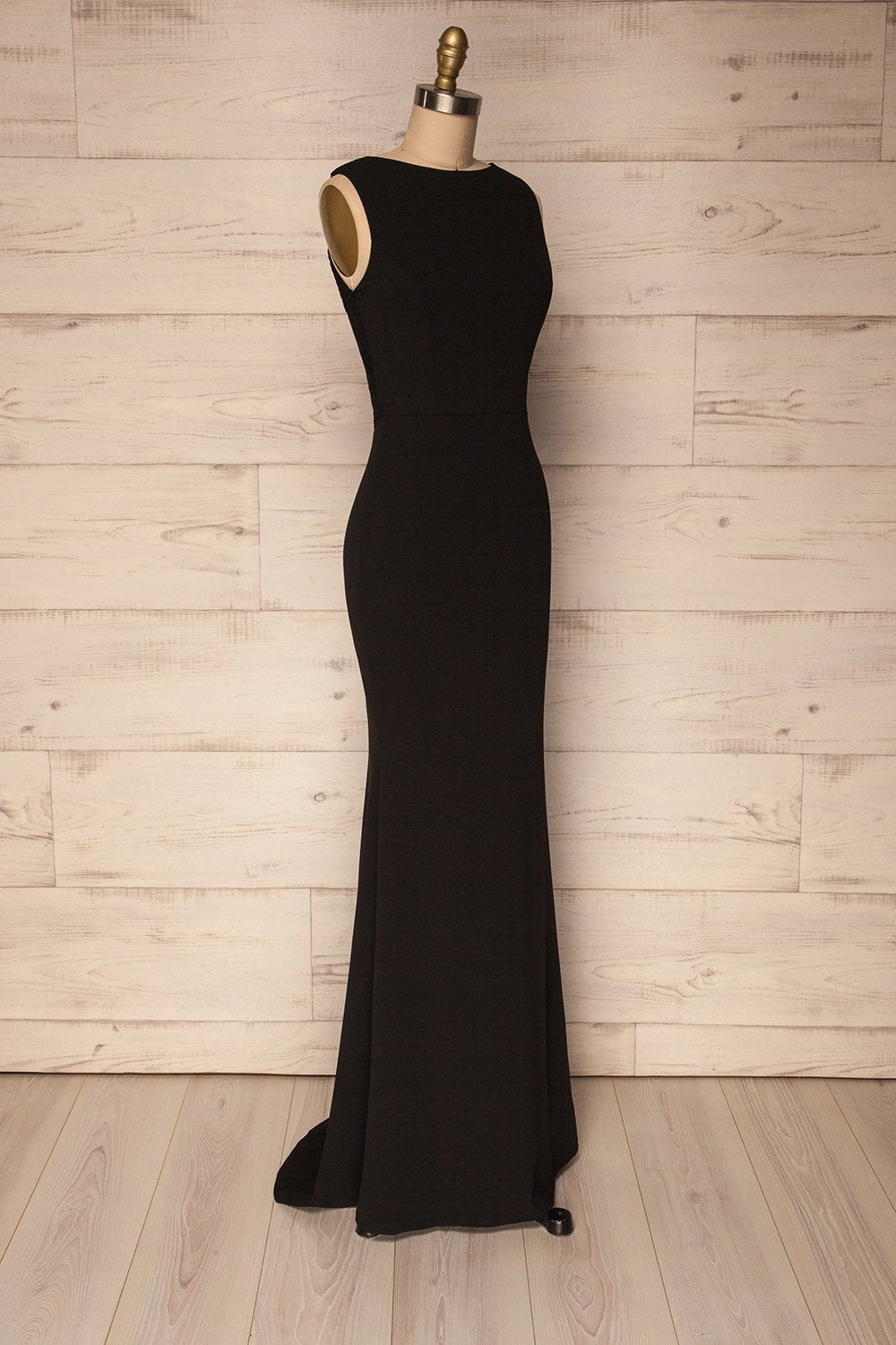 Sleeveless Black Scoop Neck Long Bridesmaids Dresses Secondary image