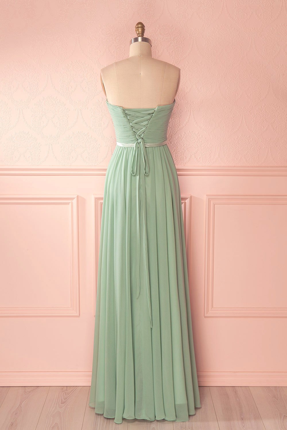 Lace-Up Twist-Front Chiffon A-Line Bridesmaid Dress