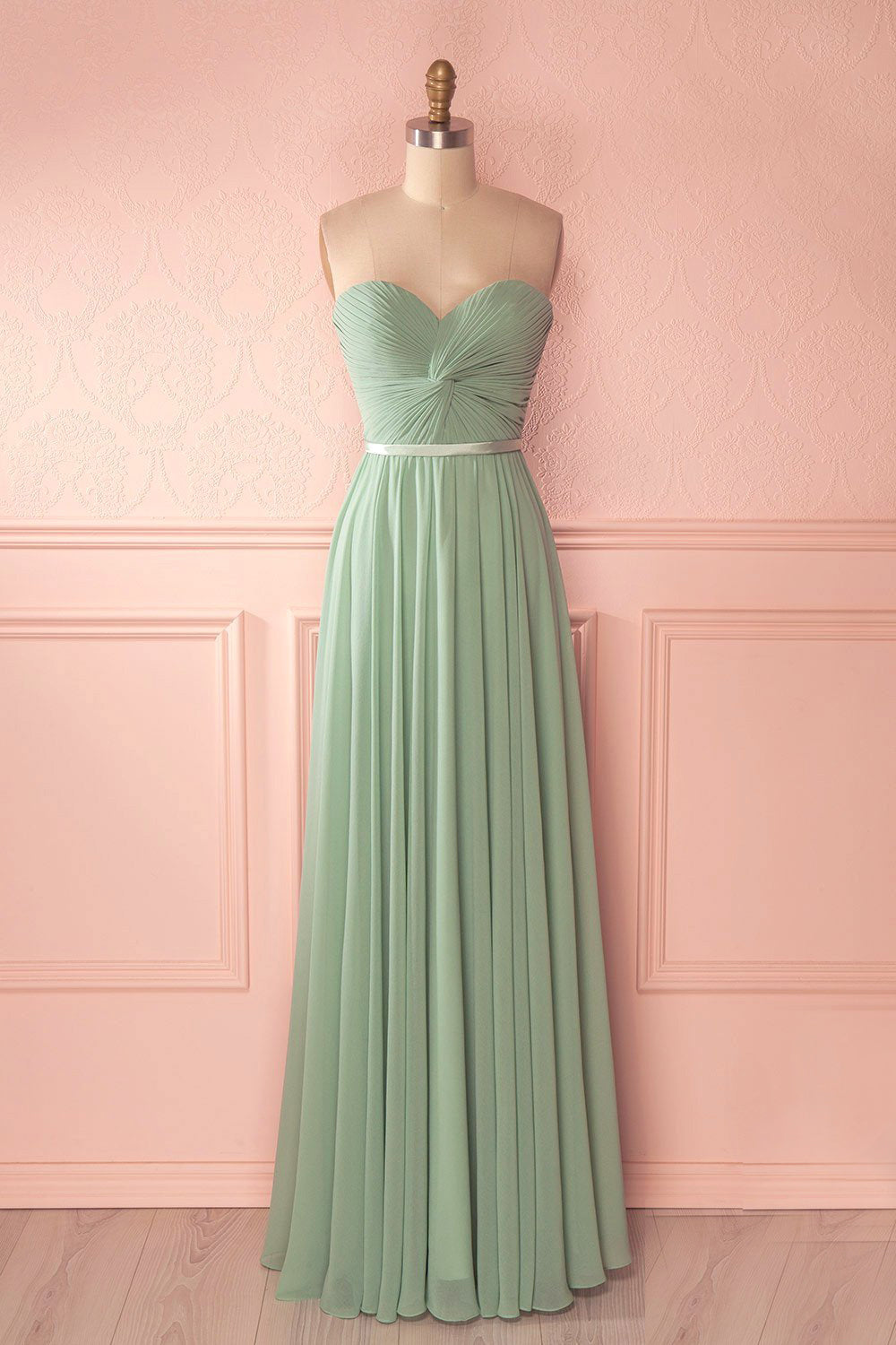 Lace-Up Twist-Front Chiffon A-Line Bridesmaid Dress