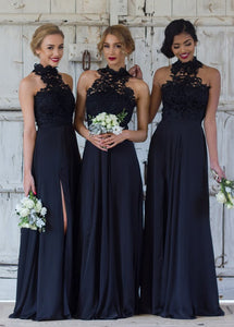Scoop Neck Appliques Lace Bridesmaids Dresses